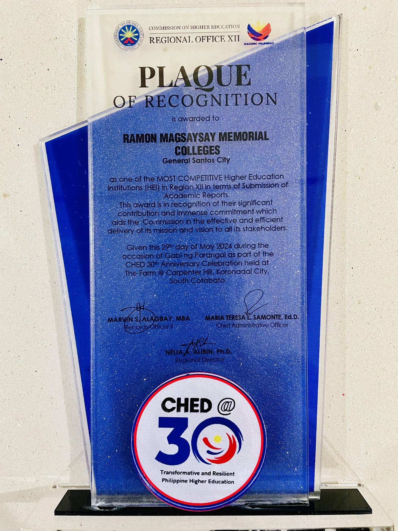 RMMC Hauls Multiple Awards During the CHED 30th Anniversary Celebration!