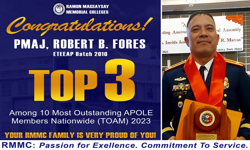 Salute to PS9-GSCPO Station Commander PMAJ Robert B. Fores for Being Awarded as One of the “Ten Outstanding APOLE Members (TOAM) 2023”!