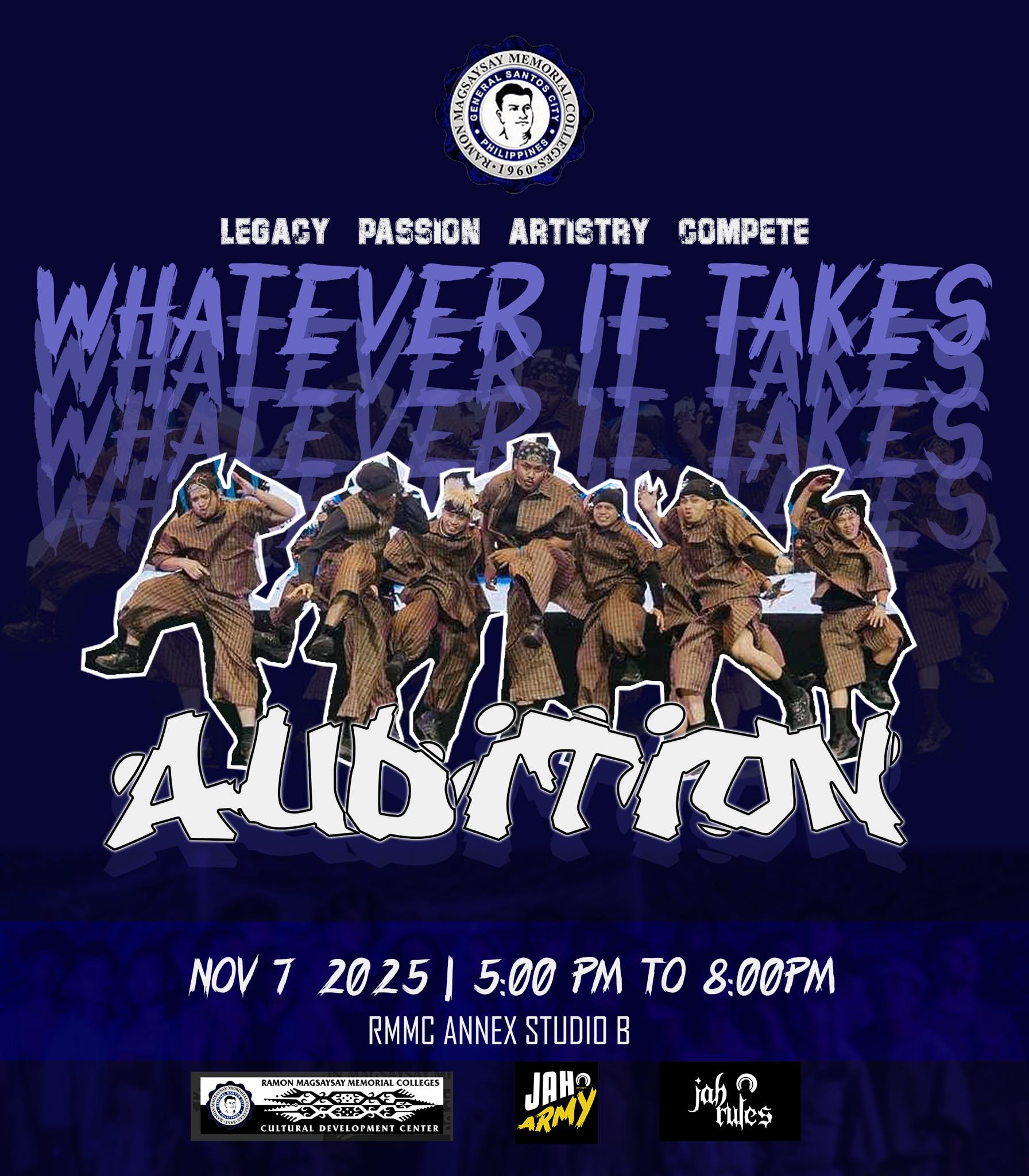 The RMMC JAH RULES of Ramon Magsaysay Memorial Colleges (RMMC) is holding auditions for their dance group, seeking new members to join the ranks of the RMMC JAH RULES Scholars