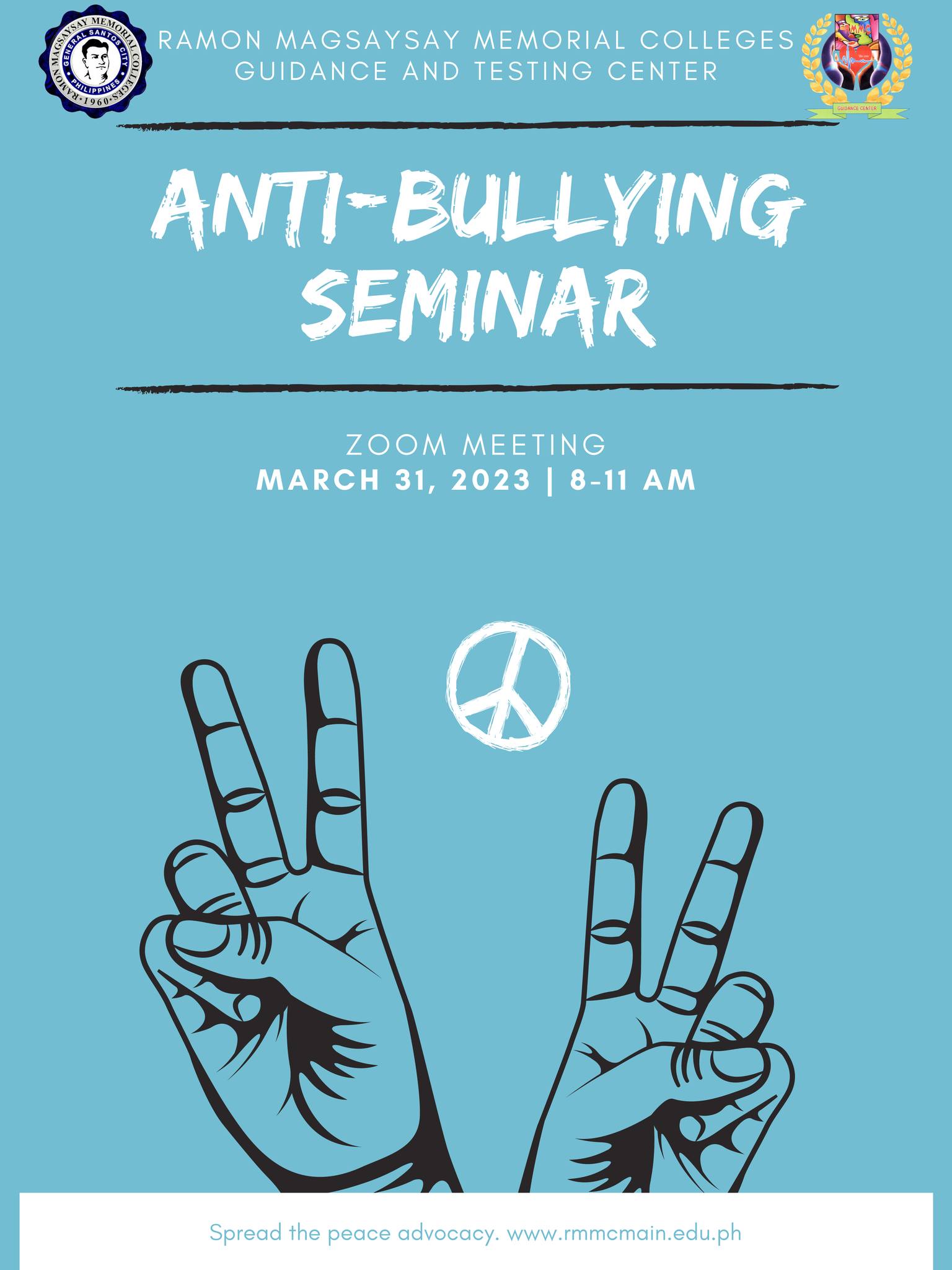 We would like to invite you to our upcoming anti-bullying seminar, which will be held on March 31, 2023 via Zoom Meeting.