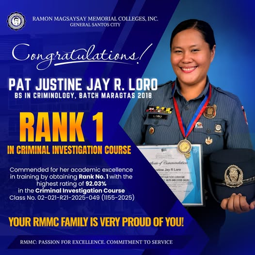 𝐄𝐗𝐂𝐄𝐋𝐋𝐄𝐍𝐂𝐄 𝐈𝐍 𝐒𝐄𝐑𝐕𝐈𝐂𝐄: 𝐑𝐌𝐌𝐂 𝐆𝐑𝐀𝐃𝐔𝐀𝐓𝐄 𝐓𝐀𝐊𝐄𝐒 𝐍𝐎. 𝟏 𝐒𝐏𝐎𝐓 𝐈𝐍 𝐂𝐑𝐈𝐌𝐈𝐍𝐀𝐋 𝐈𝐍𝐕𝐄𝐒𝐓𝐈𝐆𝐀𝐓𝐈𝐎𝐍 𝐂𝐎𝐔𝐑𝐒𝐄! 👮🏻