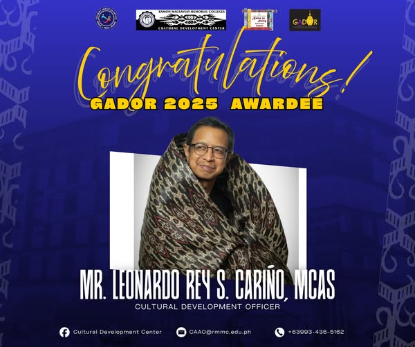 Mr. Cariño’s visionary leadership and unwavering dedication continue to uplift the cultural landscape of RMMC and the entire region.