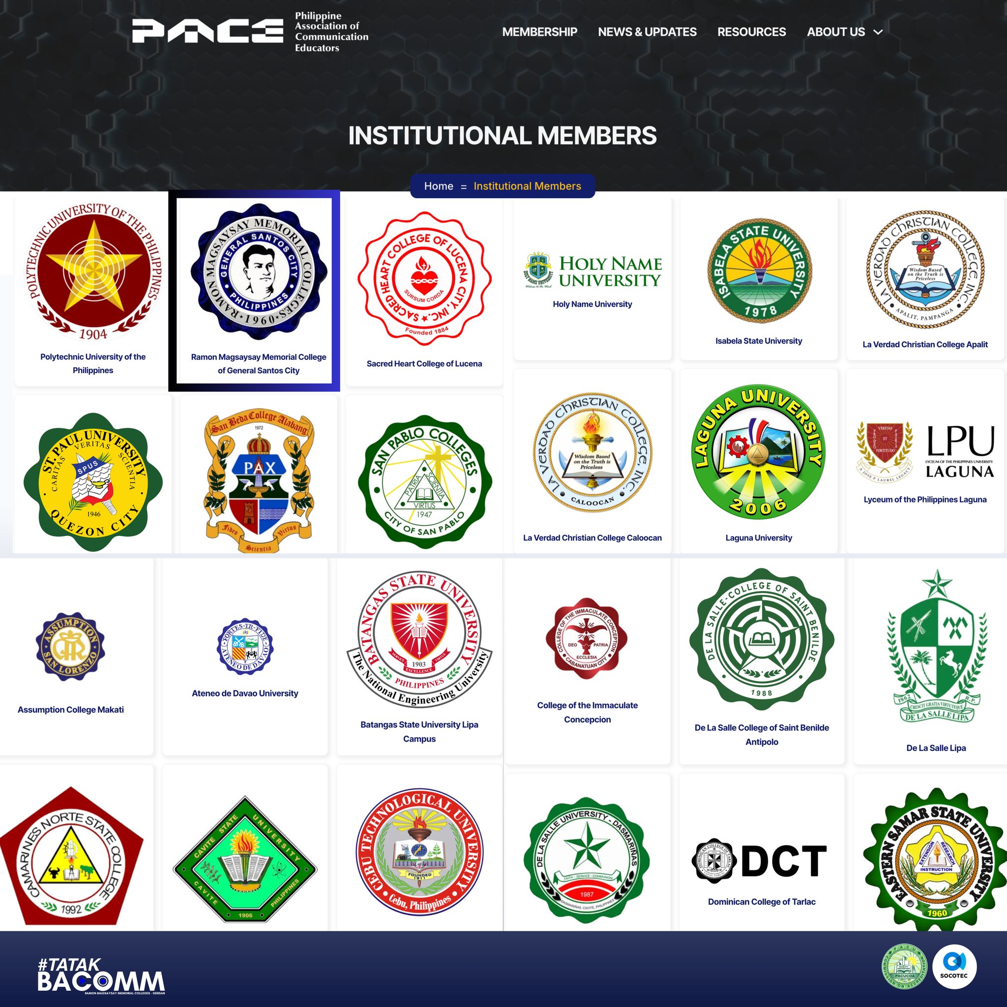 Bachelor of Arts in Communication is the only institutional member from Region XII (SOCCSKSARGEN)
