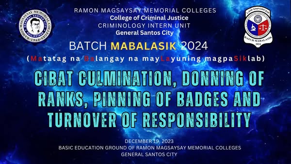 The College of Criminal Justice - Criminology Intern Unit has successfully concluded its culmination.