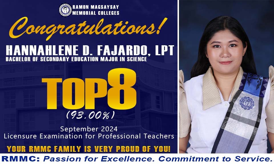 RMMC PRIDE! HANNAHLENE D. FAJARDO, TOP 8 OF THE SEPTEMBER 2024 LEPT WITH AN OUTSTANDING 93%!