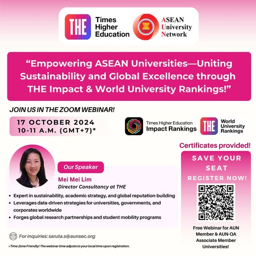 “Integrating THE Impact and World University Rankings for Global Excellence, Internationalization, and Reputation” Webinar Coming This October!