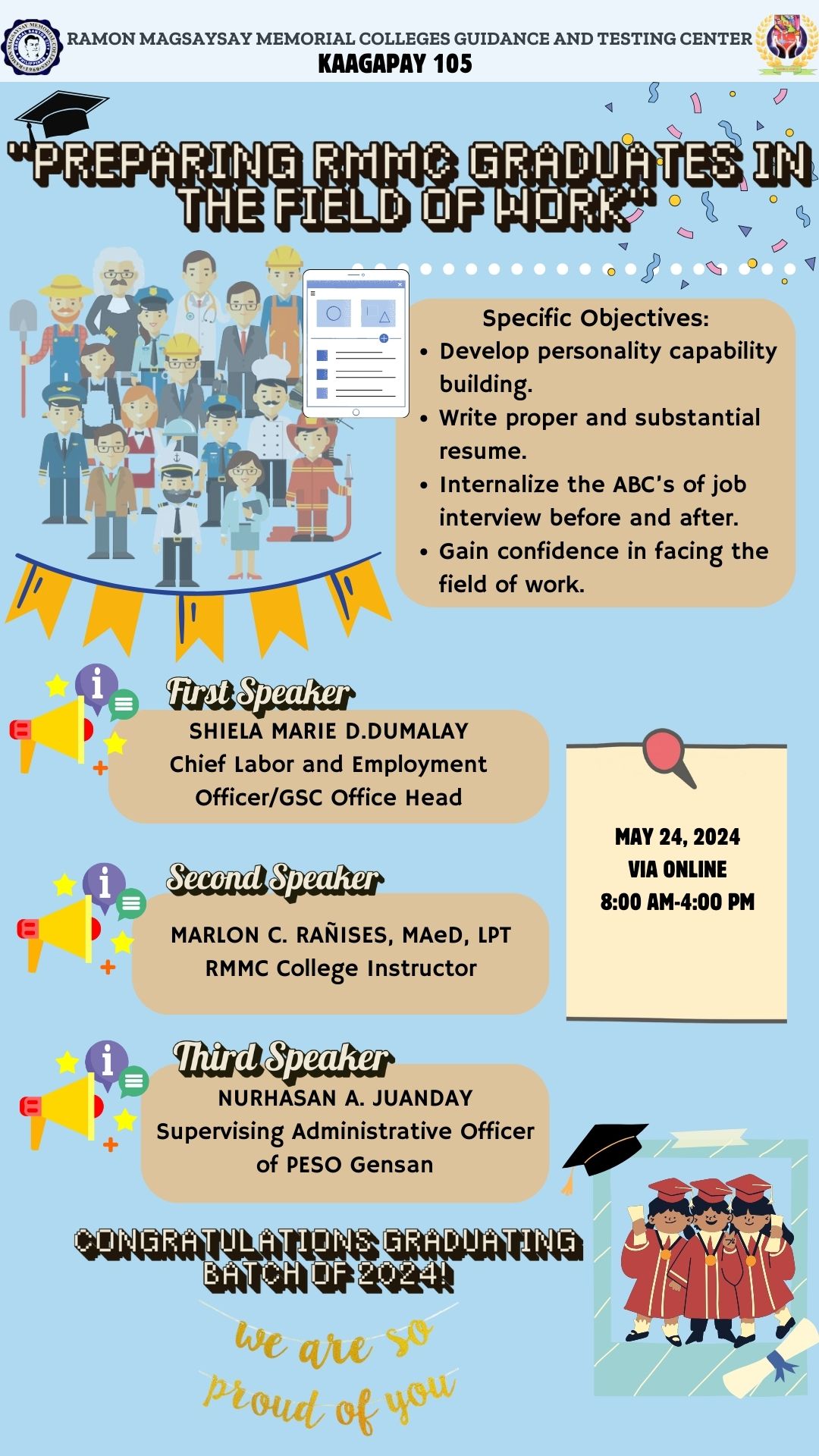 Guidance and Testing Center will hold its upcoming 20th Annual Job Placement Seminar